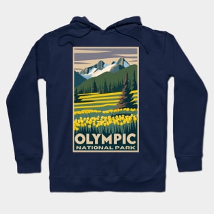 A Vintage Travel Art of the Olympic National Park - Washington - US Hoodie